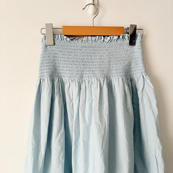 Aritzia Little Moon Nicoya Maxi Skirt Tiered Organic Cotton Blue Size XS - Picture 4 of 8